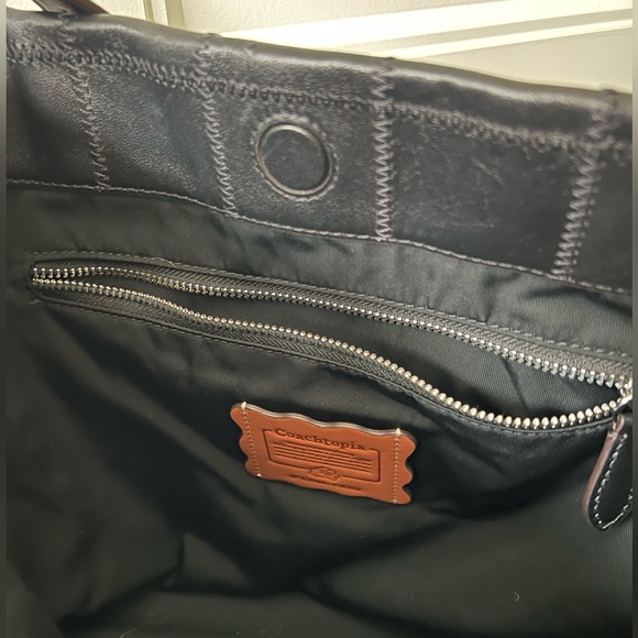 Coachtopia Alter/Ego Black Leather Checkerboard Hobo Bag - Picture 4 of 5